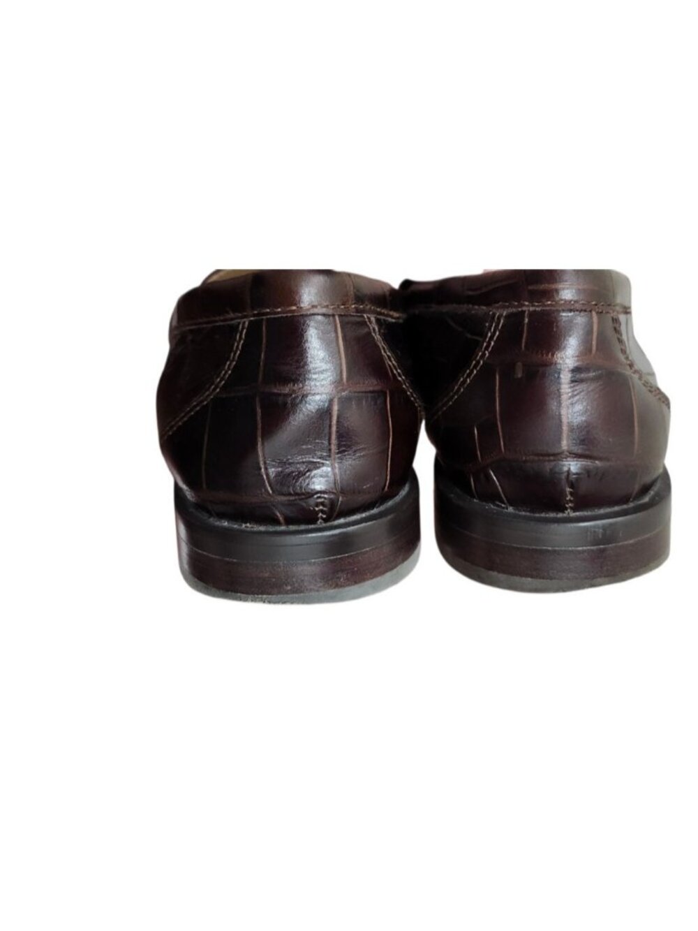 Madewell Croc Embossed Leather Penny Loafers Brown Women's Size 8.5 - Picture 9 of 13